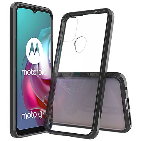 Custodia Silicone Trasparente Laterale Cover per Motorola Moto G30 Nero