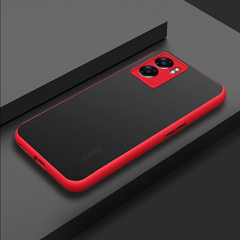 Custodia Silicone Trasparente Laterale Cover per Oppo A56S 5G Rosso