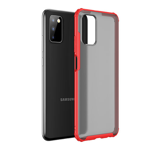 Custodia Silicone Trasparente Laterale Cover per Samsung Galaxy A02s Rosso