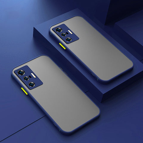 Custodia Silicone Trasparente Laterale Cover per Vivo X70 5G Blu