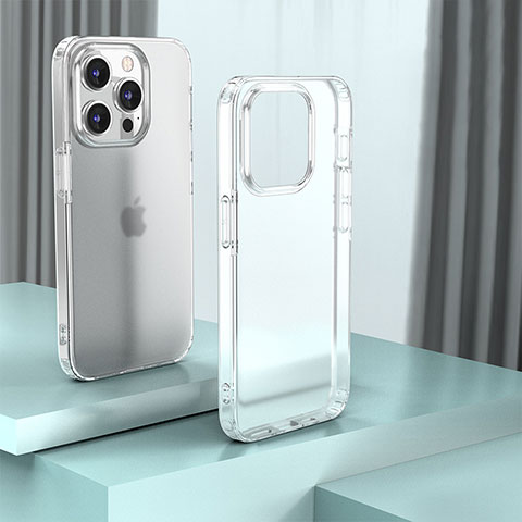 Custodia Silicone Trasparente Laterale Cover QC1 per Apple iPhone 13 Pro Max Chiaro