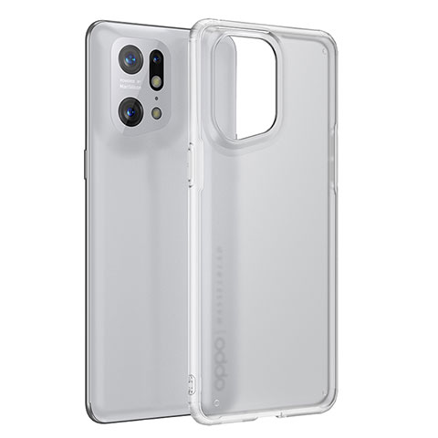 Custodia Silicone Trasparente Laterale Cover W01L per Oppo Find X5 Pro 5G Chiaro