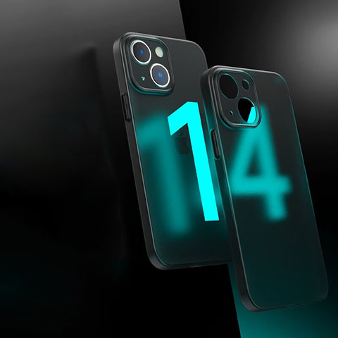 Custodia Silicone Trasparente Laterale Cover WT1 per Apple iPhone 14 Nero