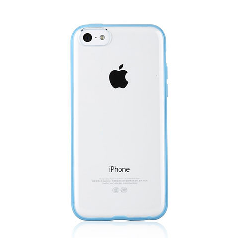 Custodia Silicone Trasparente Laterale T01 per Apple iPhone 5C Cielo Blu