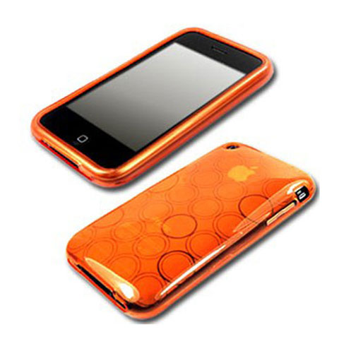 Custodia Silicone Trasparente Morbida Cerchio per Apple iPhone 3G 3GS Arancione