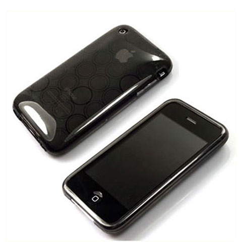Custodia Silicone Trasparente Morbida Cerchio per Apple iPhone 3G 3GS Grigio