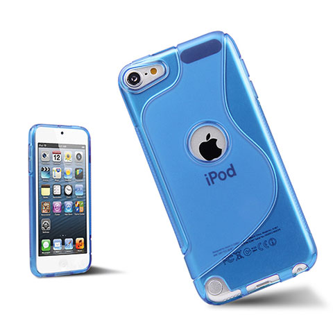 Custodia Silicone Trasparente Morbida S-Line per Apple iPod Touch 5 Blu