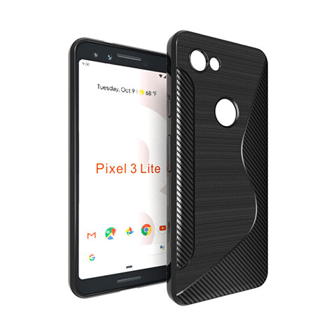 Custodia Silicone Trasparente Morbida S-Line per Google Pixel 3a Nero