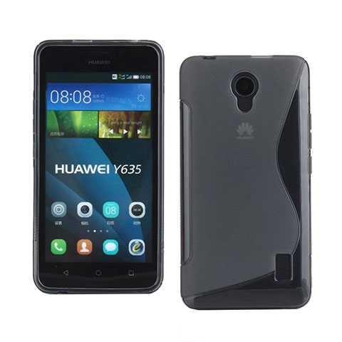 Custodia Silicone Trasparente Morbida S-Line per Huawei Ascend Y635 Dual SIM Grigio