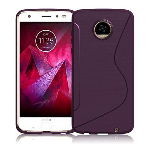 Custodia Silicone Trasparente Morbida S-Line per Motorola Moto Z Play Viola