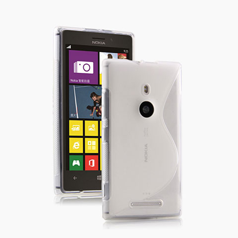 Custodia Silicone Trasparente Morbida S-Line per Nokia Lumia 925 Bianco
