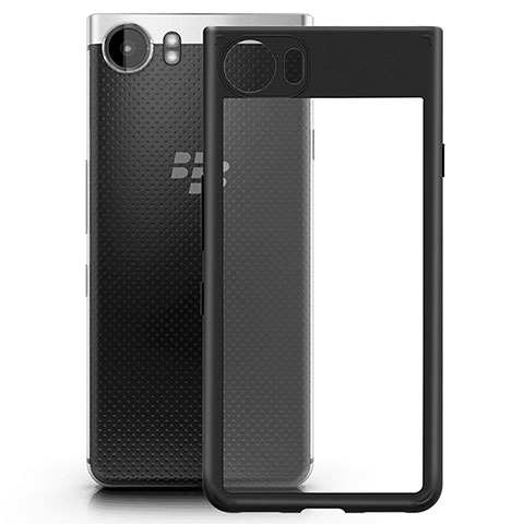 Custodia Silicone Trasparente Opaca Laterale per Blackberry KEYone Nero