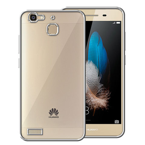 Custodia Silicone Trasparente Opaca Laterale per Huawei Enjoy 5S Argento