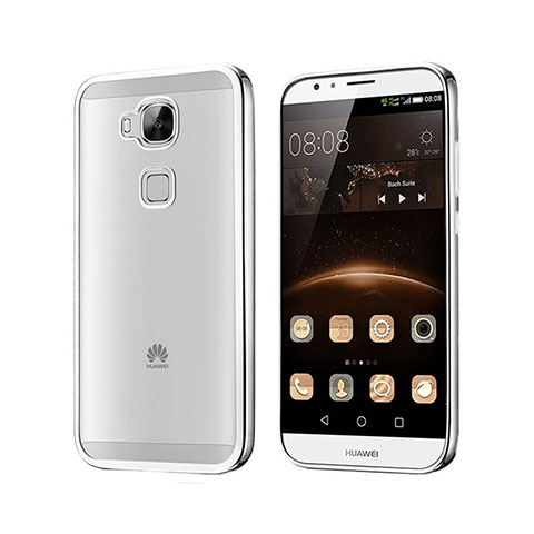 Custodia Silicone Trasparente Opaca Laterale per Huawei GX8 Argento