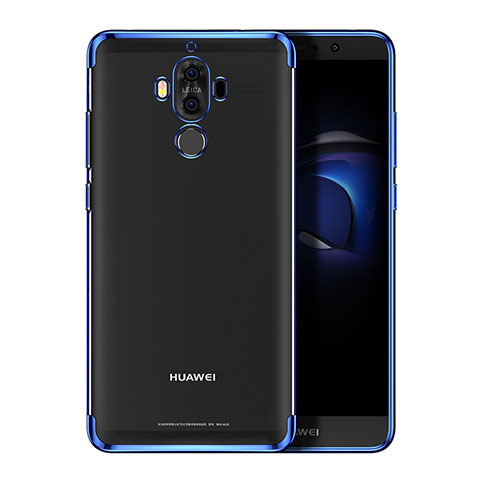 Custodia Silicone Trasparente Opaca Laterale per Huawei Mate 9 Blu