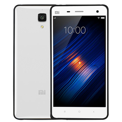 Custodia Silicone Trasparente Opaca Laterale per Xiaomi Mi 4 Nero