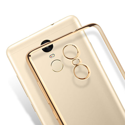 Custodia Silicone Trasparente Opaca Laterale per Xiaomi Redmi Note 3 Pro Oro