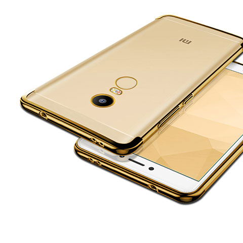 Custodia Silicone Trasparente Opaca Laterale per Xiaomi Redmi Note 4 Standard Edition Oro