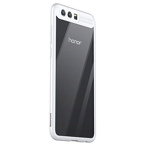 Custodia Silicone Trasparente Specchio Laterale 360 Gradi per Huawei Honor 9 Premium Bianco
