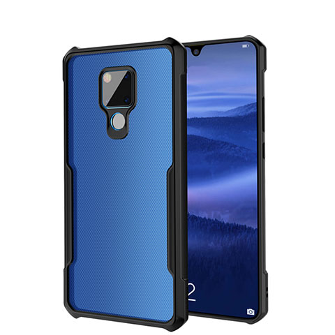 Custodia Silicone Trasparente Specchio Laterale Cover H01 per Huawei Mate 20 X 5G Nero