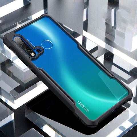 Custodia Silicone Trasparente Specchio Laterale Cover H01 per Huawei P20 Lite (2019) Nero