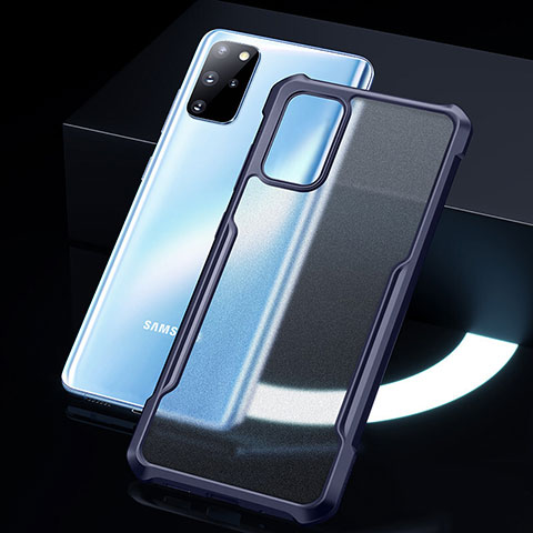 Custodia Silicone Trasparente Specchio Laterale Cover H01 per Samsung Galaxy S20 Plus 5G Blu