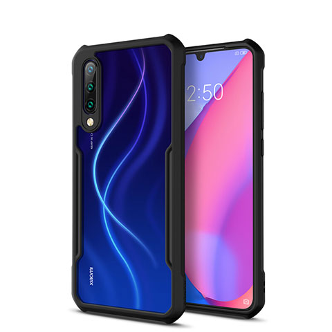 Custodia Silicone Trasparente Specchio Laterale Cover H01 per Xiaomi Mi A3 Nero