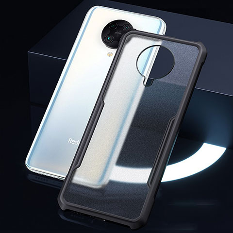 Custodia Silicone Trasparente Specchio Laterale Cover H01 per Xiaomi Redmi K30 Pro 5G Nero