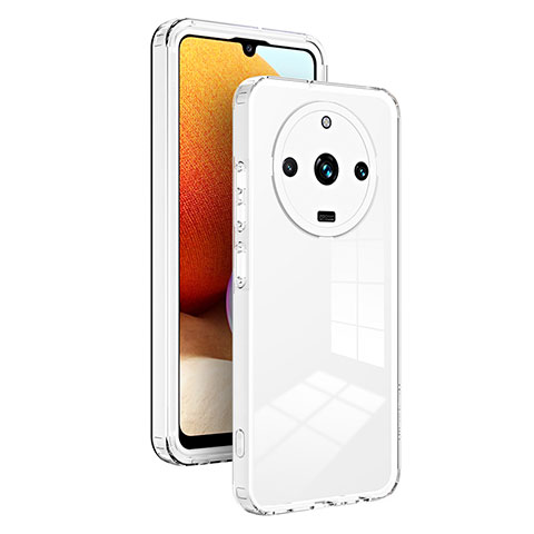 Custodia Silicone Trasparente Specchio Laterale Cover H01P per Realme 11 Pro+ Plus 5G Bianco