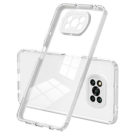 Custodia Silicone Trasparente Specchio Laterale Cover H01P per Xiaomi Poco X3 NFC Bianco