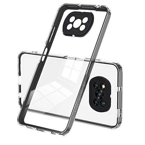 Custodia Silicone Trasparente Specchio Laterale Cover H01P per Xiaomi Poco X3 NFC Nero
