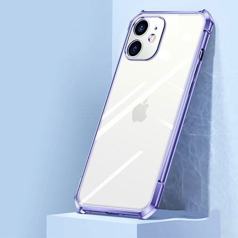 Custodia Silicone Trasparente Specchio Laterale Cover H02 per Apple iPhone 12 Mini Lavanda