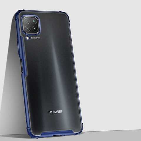 Custodia Silicone Trasparente Specchio Laterale Cover H02 per Huawei Nova 6 SE Blu