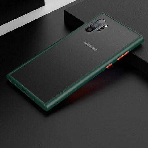 Custodia Silicone Trasparente Specchio Laterale Cover H02 per Samsung Galaxy Note 10 Plus Verde