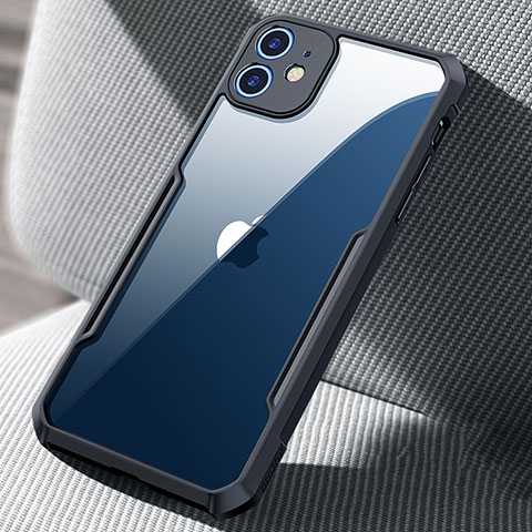 Custodia Silicone Trasparente Specchio Laterale Cover H03 per Apple iPhone 12 Mini Nero