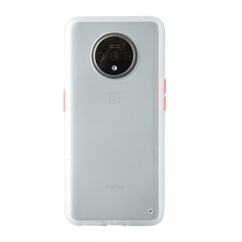 Custodia Silicone Trasparente Specchio Laterale Cover H03 per OnePlus 7T Bianco