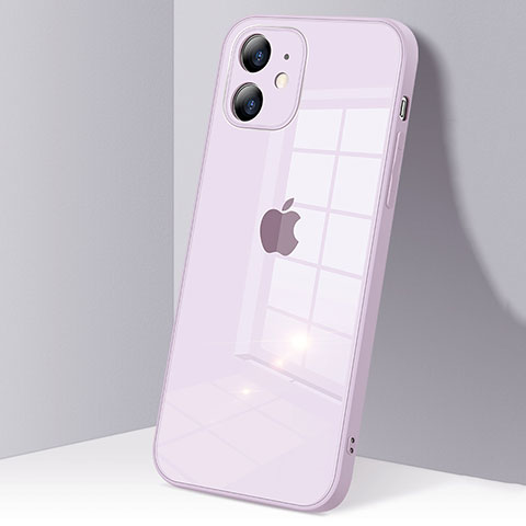 Custodia Silicone Trasparente Specchio Laterale Cover H06 per Apple iPhone 12 Lavanda