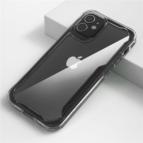 Custodia Silicone Trasparente Specchio Laterale Cover M01 per Apple iPhone 12 Chiaro