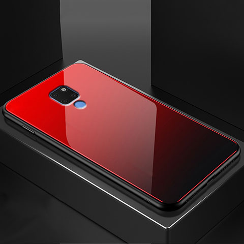 Custodia Silicone Trasparente Specchio Laterale Cover M01 per Huawei Mate 20 Rosso