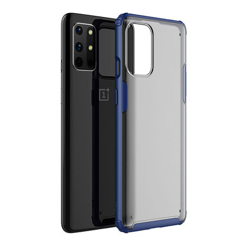 Custodia Silicone Trasparente Specchio Laterale Cover M01 per OnePlus 8T 5G Blu