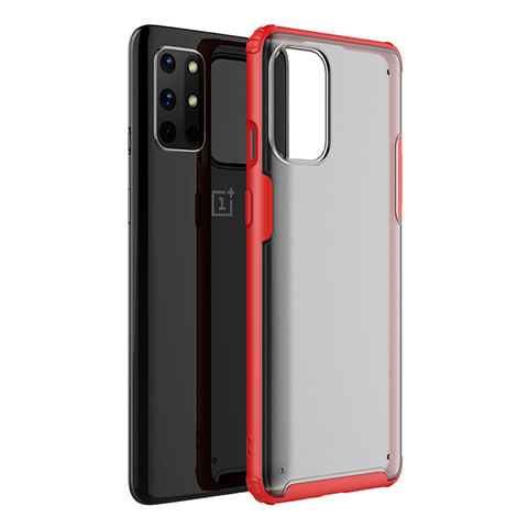 Custodia Silicone Trasparente Specchio Laterale Cover M01 per OnePlus 8T 5G Rosso