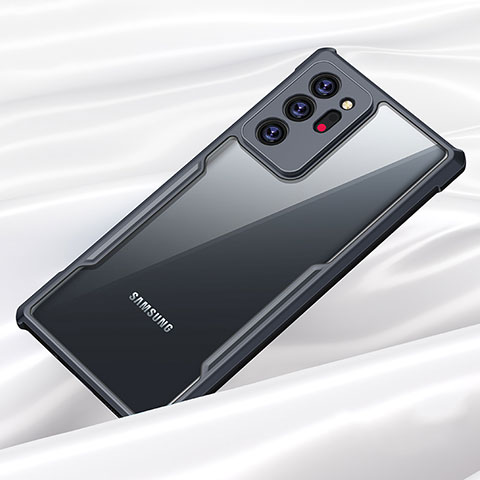 Custodia Silicone Trasparente Specchio Laterale Cover M01 per Samsung Galaxy Note 20 Ultra 5G Nero