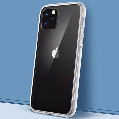 Custodia Silicone Trasparente Specchio Laterale Cover M02 per Apple iPhone 11 Pro Max Bianco