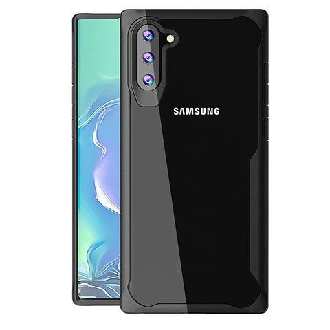 Custodia Silicone Trasparente Specchio Laterale Cover M02 per Samsung Galaxy Note 10 Nero