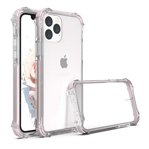 Custodia Silicone Trasparente Specchio Laterale Cover M04 per Apple iPhone 11 Pro Max Oro Rosa