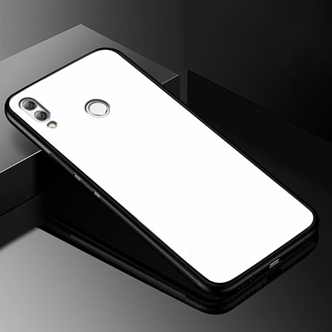Custodia Silicone Trasparente Specchio Laterale Cover M04 per Huawei Honor 8X Bianco