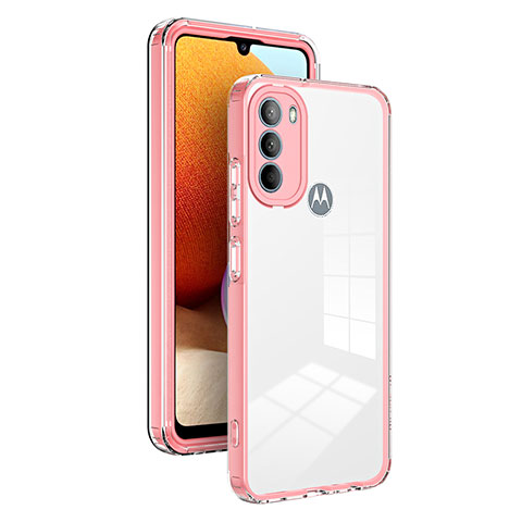 Custodia Silicone Trasparente Specchio Laterale Cover MQ1 per Motorola Moto G31 Oro Rosa