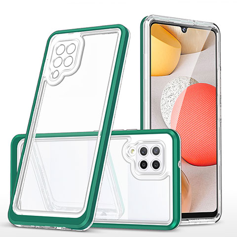 Custodia Silicone Trasparente Specchio Laterale Cover MQ1 per Samsung Galaxy A42 5G Verde