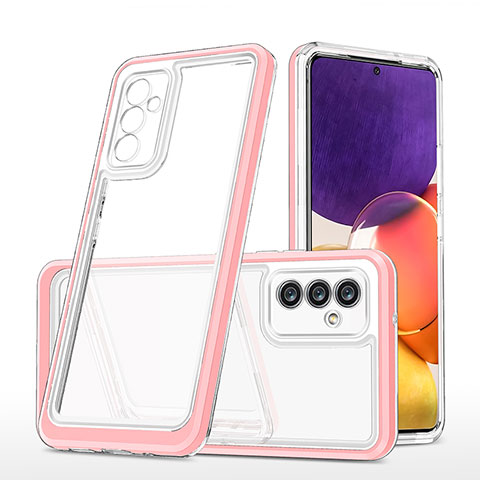 Custodia Silicone Trasparente Specchio Laterale Cover MQ1 per Samsung Galaxy Quantum2 5G Oro Rosa