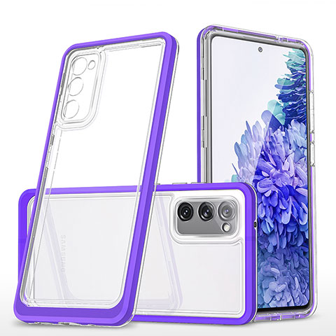 Custodia Silicone Trasparente Specchio Laterale Cover MQ1 per Samsung Galaxy S20 FE 4G Viola
